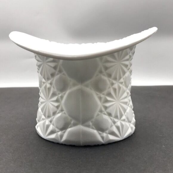 Vintage Fenton Daisy and Button Milk Glass Top Hat Topper Planter Decor - Picture 9 of 16